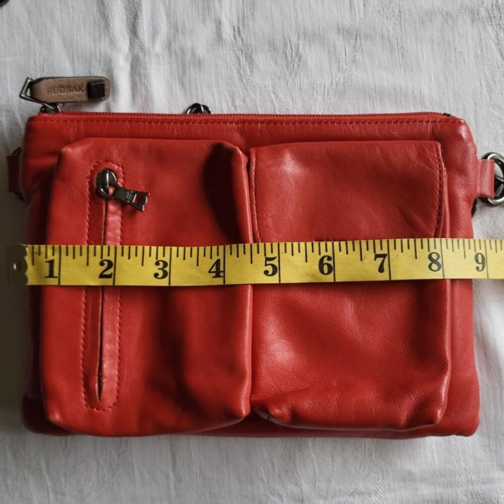 Red leather RUDSAK crossbody bag - Picture 15 of 15